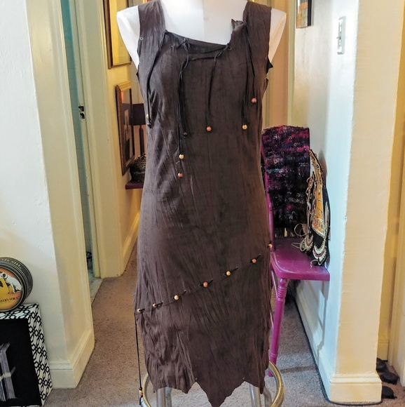 Faux Suede Dress By Polin Pebbles Dress Pocahontas - Picture 1 of 8